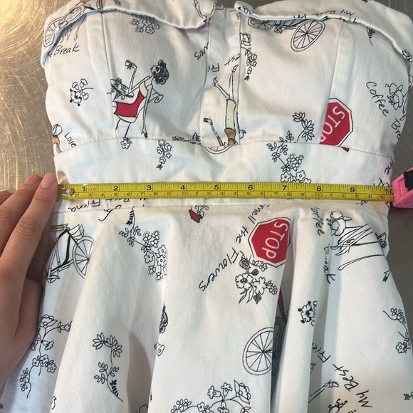 Varga Retro White Patterned Pinup Dress Size XS - Picture 10 of 12